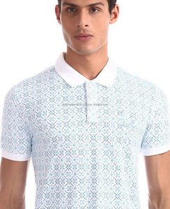 Polos deportivos para hombres 100% algodón logotipo personalizado impreso manga corta 240GSM Terry patrón sólido moda 240GSM en blanco Me - Product Image 4