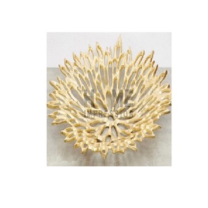 New Stylish <b>Metal</b> Aluminium Casted Gold Luxury Round Tray and <b>Bowl</b> Wedding Decoration <b>Bowl</b> for Home Usage in Cheapest Price - Product Image 1