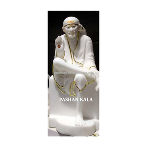 Artistic Pure White Marble Sai Baba <b>Statue</b> - Product Image 1