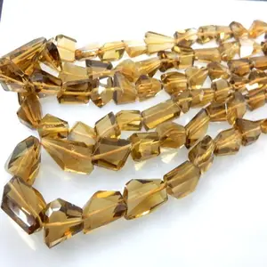 10-12mm Beer Quartz Loose Beads Nugget Shape 14 Inches Strand Brown Loose Gemstone Beads for Jewelry Making Wholesale