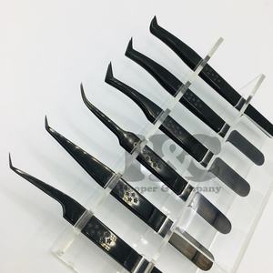 Pince à épiler d'extension de cils durable de haute qualité avec poignée en étoile Logo pointe pointue pince à épiler faite à la main pince à épiler en vison - Product Image 2