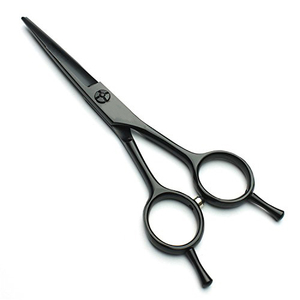 Ciseaux de barbier professionnels de haute qualité, noirs, pour la coupe de cheveux, en acier inoxydable, avec logo personnalisé - Product Image 1