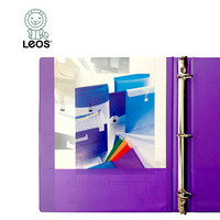Carpeta de Anillas de Vinilo PVC de Colores Surtidos Leos, Carpeta de Anillas Resistente con 3 Anillas, Impresión de Logotipo Personalizado, Se Aceptan Tamaños Personalizados, Oficina/Escuela