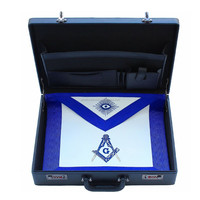 Insignia Masónica Bordada Personalizada con Lentejuelas Magnéticas Sin Níquel para Coser, Estuche Rígido de Cuero Suave de 16" 18" 3D