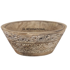 Tazón de Madera de Alta Calidad con Diseño Personalizado, Tazón para Servir Ensaladas o Frutas, Tazón Decorativo de Madera Hecho a Mano, Utensilios de Hotel - Product Image 1