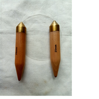 Aiguilles à tricoter circulaire en bois, 10 pièces, sur mesure avec capuchon en laiton et tailles gravées au laser