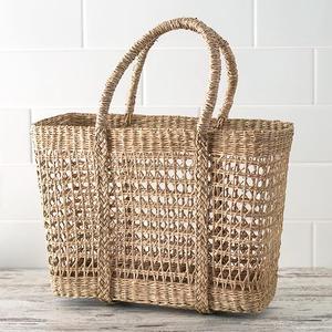 Ouverte naturel tissage herbiers d'été sac fourre-tout 2021 - Product Image 2