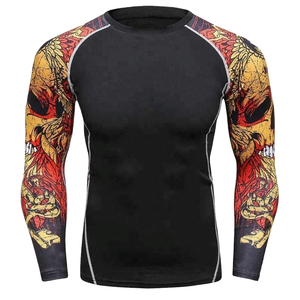 <b>Men's</b> Long Sleeve Rash Guard <b>Turtleneck</b> Neoprene Jersey Color Blocked <b>Red</b> Black Gray Moisture Wicking UV Protection Summer - Product Image 4