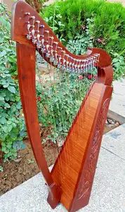 Artesanal gravado 27 cordas harp preto