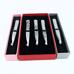 Vente en gros de haute qualité en acier inoxydable argenté pince à épiler extension de sourcil Instruments de beauté avec logo personnalisé - Product Image 1