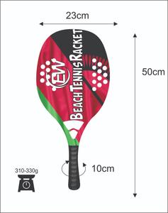 Raquettes de beach tennis personnalisées en carbone et fibre de verre, avec vos logos et combinaisons de couleurs, 320-340g, 50cm - Product Image 2