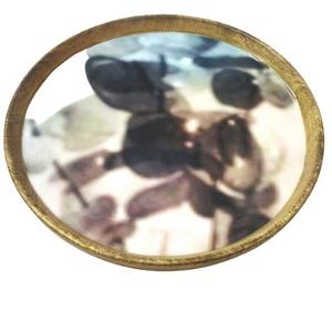 Plateau en bois imprimé, finition résine, vaisselle de haute qualité, plateau rond en résine, bois de manguier, best-seller - Product Image 1