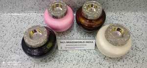 Urna Funeraria de Metal Estilo Americano para Velas de Té en Cuatro Colores Diferentes para Adultos, por Brassworld India - Product Image 2