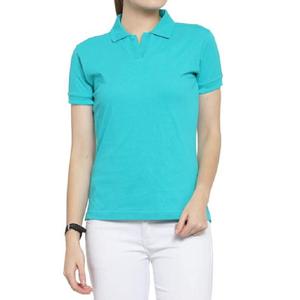 Camiseta Polo ecológica transpirable de secado rápido de algodón 100% de punto de estilo informal de verano para mujer, Camiseta corta de Color sólido de alta calidad - Product Image 4