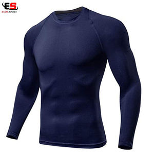 OEM personalizado de los hombres de manga larga Rash Guard cuello redondo UV Protección deportiva camisa de seguridad Activewear - Product Image 2