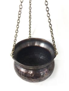 Maceta hecha a mano de aspecto antiguo martillado a mano con colgante de cobre 11cm-15cm-17cm-20cm - Product Image 5