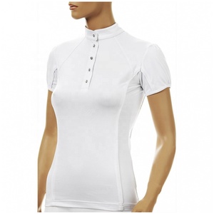 Camiseta de competición con bordado de logotipo personalizado, ropa Ecuestre para mujer - Product Image 1