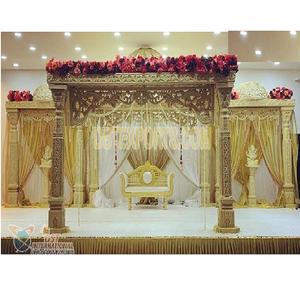 Boda DEL SUR DE LA India Maharani Mandap de madera Boda tradicional Mandap DE MADERA EN EE. UU. Deslumbrante conjunto de Mandap DE BODA tallado en madera - Product Image 1