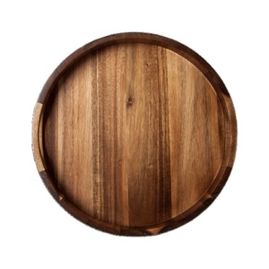 Platter for Kitchen Hotels and Restaurants Wooden Round Hot Selling New Arrivals Brown Plate - Product Image 1