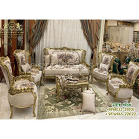 Ensemble de canapés modernes en teck sculpté à la main de luxe pour salon, taille et couleur personnalisables