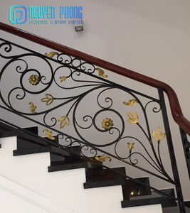 Balustrade d'escalier en fer forgé classique, balustrade d'intérieur, en métal, pour balcon français, cm - Product Image 3