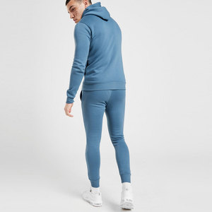 High Quality Wholesale Men's Plain Custom Logo Zipper Hoodie With Matching Trousers Pants Tracksuit Sets - Product Image 3