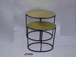 ชุดโต๊ะข้างอะลูมิเนียมหล่อ3ชิ้นโต๊ะโคมไฟขาสีดำสำหรับเฟอร์นิเจอร์ห้องนั่งเล่น - Product Image 6