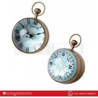 Horloge de bureau nautique en laiton antique avec mouvement à Quartz électronique en forme de boule de verre pour la décoration de bureau de chambre à coucher de salon