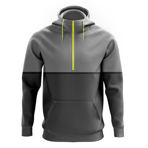 Pull à fermeture éclair d'hiver pour hommes sweat à capuche Streetwear imprimé avec impression numérique vêtements en gros teints en couleur unie sweat à capuche à fermeture éclair - Product Image 4