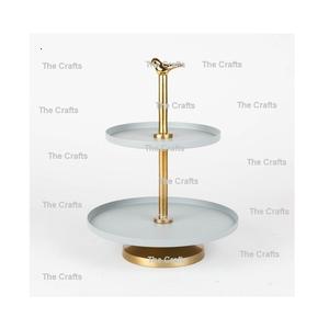 Support à gâteau en aluminium de la meilleure conception support à gâteau et à dessert de couleur noir et or à 3 niveaux avec une qualité supérieure - Product Image 4