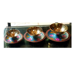 Decorativo latón colorido de Diwali Deepak Diya para puja casa Decoración - Product Image 1
