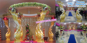 Grand Mandap de mariage doré sculpté, Mandap de mariage hindou doré sculpté aux États-Unis, Mandap de mariage indien en FRP, Fabricant de Mandap aux États-Unis - Product Image 2