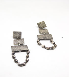 Pendientes de aro de latón y plata hechos a mano para mujeres y niñas, aros artificiales de diseño, el mejor precio - Product Image 1