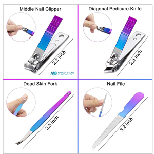Kit professionnel de manucure et de pédicure 16 en 1 avec pince à ongles et ensemble d'outils de pédicure et d'ongles inclus - Product Image 3