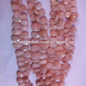 พลอยโอปอลสีชมพูธรรมชาติทรงบริโอเล็ต พลอยโอปอลกึ่งมีค่าแบบเม็ด พลอยโอปอลสีชมพูทรงหยดน้ำเจียระไน สำหรับทำเครื่องประดับ ขายส่งจำนวนมาก - Product Image 3