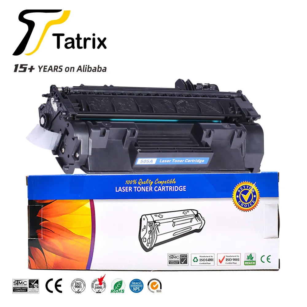 Tatrix 05A 505A CE505A 05 A Kartrid Toner Hitam Laser Kompatibel Premium untuk HP Laserjet P2055 Pencetak Ce505a Cartridge IJ Toner