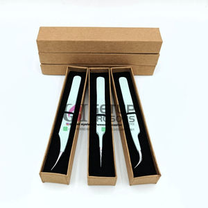 Pince à épiler professionnelle de haute qualité, durable, en acier inoxydable, à pointe droite et incurvée, avec revêtement en poudre Seaglass, pour extensions de cils - Product Image 6