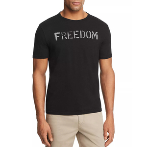 Camiseta negra cómoda con estampado de pantalla para niños y hombres, camisa con cuello redondo de diseño personalizado, estilo libre, informal, a petición del cliente - Product Image 1