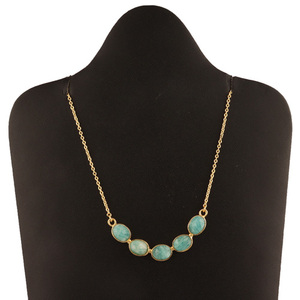 Collar de amazonita natural con forma ovalada para mujer, colgante, cadena ajustable, joyería - Product Image 4