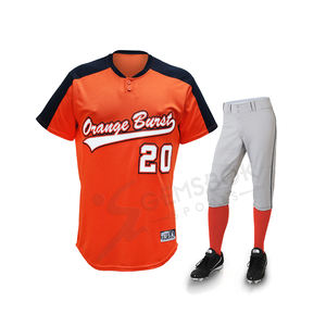 Vente en gros Impression personnalisée Séchage rapide Respirant 100% Polyester Vêtements de baseball pour hommes Conceptions personnalisées Ensembles d'uniformes de baseball - Product Image 2