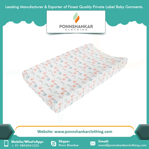 100% coton biologique certifié GOTS, vente en gros, housse de matelas à langer personnalisée pour bébé avec étiquette logo et emballage - Product Image 2