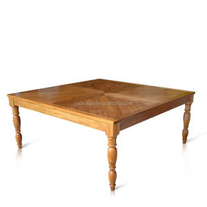 โต๊ะอาหารไม้สักแท้ทรงสี่เหลี่ยม สีธรรมชาติเงา ขนาดใหญ่ สำหรับใช้ในห้องรับประทานอาหารที่บ้าน - Product Image 3