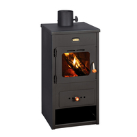Mükemmel Performans ve Isıtma Kapasitesi Modern Ayaklı Çelik Odun Yakmalı Şömine Soba 390x390x760 mm 8KW