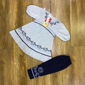 ชุดเดรสสำหรับเด็กผู้หญิง,ชุดวินเทจสีเหลืองเสื้อผ้าเด็กขายส่งเสื้อผ้าเด็ก Frock - Product Image 3