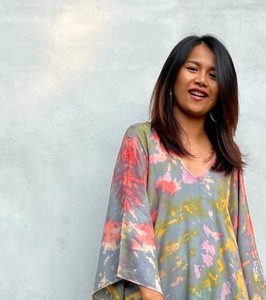 Empate tinte Kaftan DE LA PLAYA vestido Maxi largo del vestido azul Maxi Long Resort caftán Kaftan verano vestido de Ajuste flojo - Product Image 5