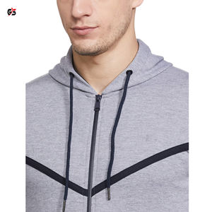 Ensemble de survêtement pour homme, haut et bas en molleton de coton, avec fermeture éclair, bas, coupe Slim, vêtements de sport, produit OEM, bon marché, nouveau - Product Image 4