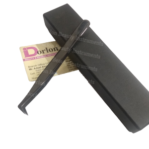Pinzas de extensión de pestañas de volumen Mega de Plasma negro profesional con caja de tarjeta Pinzas de pestañas de acero inoxidable sostenibles - Product Image 1
