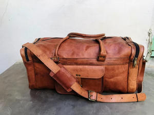 Bolsa de Viaje Unisex grande vintage de cuero genuino para fin de semana bolsa de viaje deportiva para gimnasio de color caramelo a la moda gancho con logotipo personalizado - Product Image 5