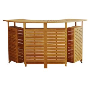 Modern Solid Wood Teak <b>Round</b> Bar <b>Table</b> Set <b>Outdoor</b> Furniture - Product Image 5