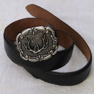 Genuine Brown Cow Hide Lederhosen Belt con hebilla de cobre para 2017 - Product Image 2